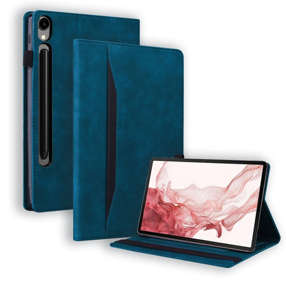 For Samsung Galaxy Tab S9 / S8 / S7 Splicing Shockproof Smart Leather Tablet Case(Blue) - Galaxy Tab S9 Cases by PMC Jewellery | Online Shopping South Africa | PMC Jewellery | Buy Now Pay Later Mobicred