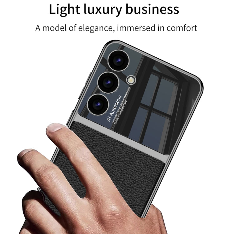 For Samsung Galaxy S24+ 5G GKK Plating TPU + Leather Full Coverage Phone Case(Carbon Fibre) - free shipping - PMC Jewellery - Order now!