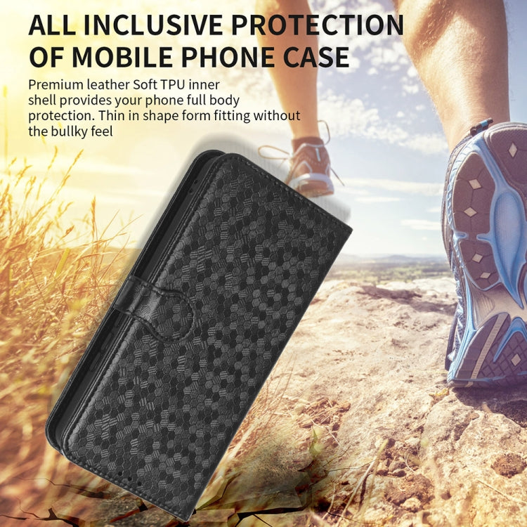 For Motorola Moto G Play 4G 2024 Honeycomb Dot Texture Leather Phone Case(Blue) - Motorola Cases by PMC Jewellery | Online Shopping South Africa | PMC Jewellery | Buy Now Pay Later Mobicred