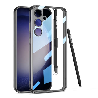 For Samsung Galaxy S24+ 5G GKK Space Frame Transparent PC + TPU Phone Case with Pen(Transparent Black) - Galaxy S24+ 5G Cases by GKK | Online Shopping South Africa | PMC Jewellery | Buy Now Pay Later Mobicred