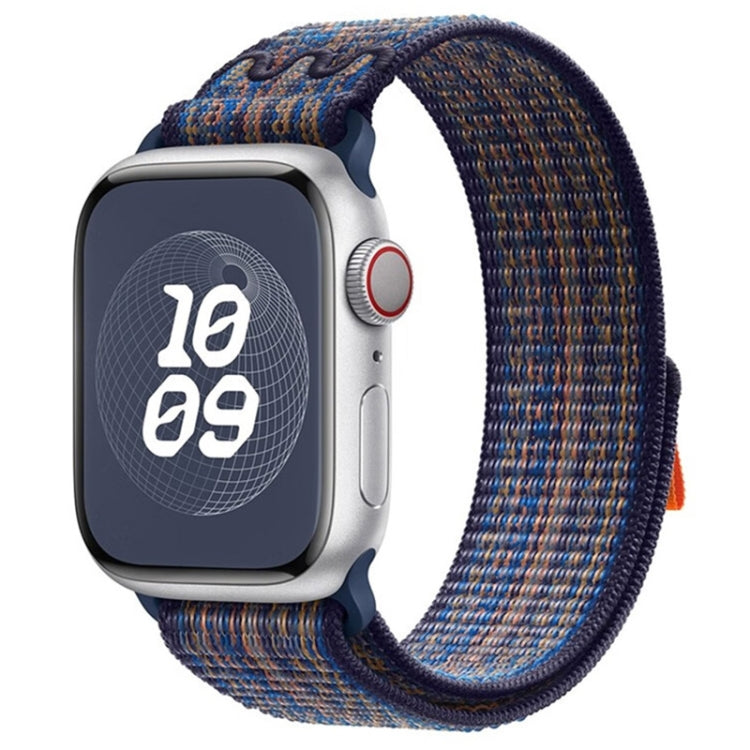 For Apple Watch Ultra 2 49mm Loop Nylon Watch Band(Royal Blue Orange) - Watch Bands by PMC Jewellery | Online Shopping South Africa | PMC Jewellery | Buy Now Pay Later Mobicred