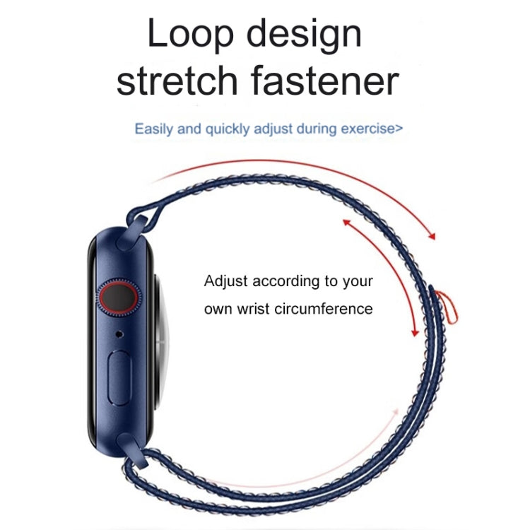 For Apple Watch Series 10 42mm / 9 41mm Loop Nylon Watch Band(Black Blue) - free shipping - PMC TechLife - Order now!