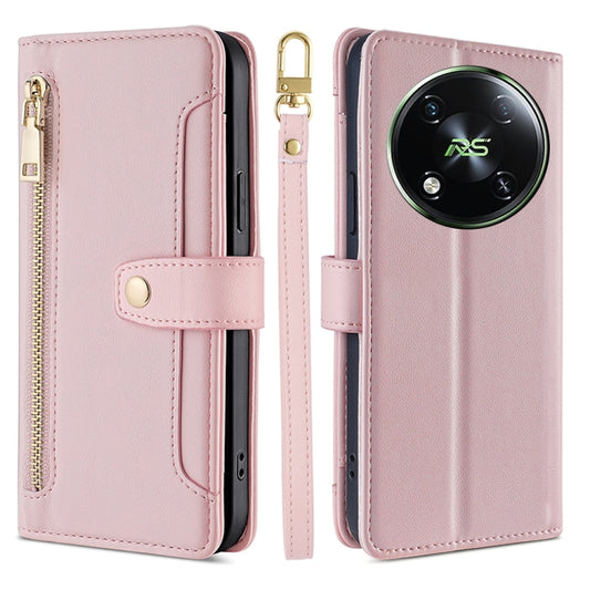 For Itel RS4 4G Sheep Texture Cross-body Zipper Wallet Leather Phone Case(Pink) - More Brand by PMC Jewellery | Online Shopping South Africa | PMC Jewellery | Buy Now Pay Later Mobicred