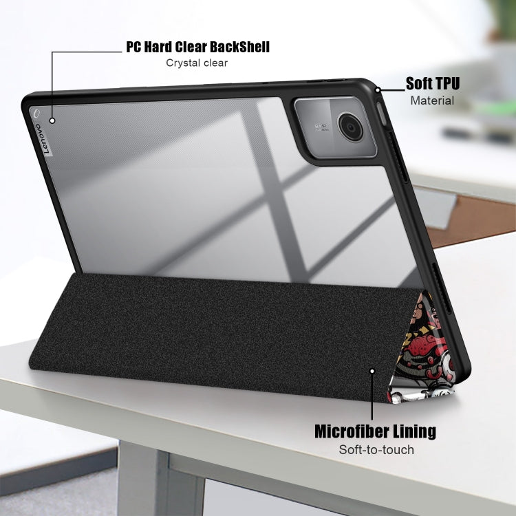 For Lenovo Tab M11 / Xiaoxin Pad 2024 Acrylic 3-Fold Painted Smart Leather Tablet Case(Graffiti) - Lenovo by PMC Jewellery | Online Shopping South Africa | PMC Jewellery | Buy Now Pay Later Mobicred