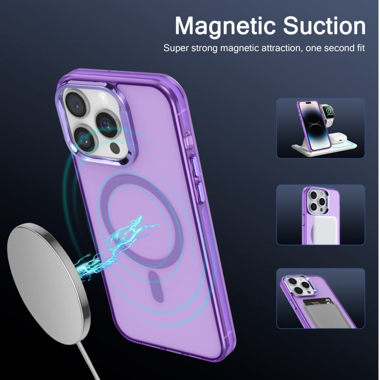 For iPhone 14 Electroplated IMD Magsafe PC Hybrid TPU Phone Case(Purple) - iPhone 14 Cases by PMC Jewellery | Online Shopping South Africa | PMC Jewellery