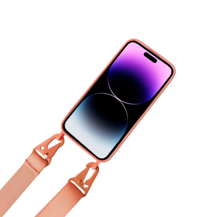 For iPhone 16 Card Slot Liquid Silicone Phone Case with Lanyard(Light Pink) - iPhone 16 Cases by PMC TechLife | Online Shopping South Africa | PMC TechLife | Buy Now Pay Later Mobicred