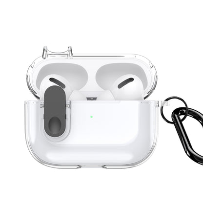 For AirPods Pro DUX DUCIS PECL Series Split Transparent Earphone Case with Hook(Transparent Black) - For AirPods Pro by DUX DUCIS | Online Shopping South Africa | PMC Jewellery | Buy Now Pay Later Mobicred