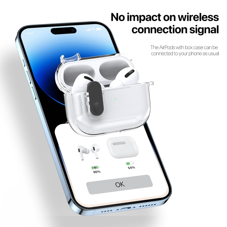 For AirPods 1/2 DUX DUCIS PECL Series Split Transparent Earphone Case with Hook(Grey) - For AirPods 1/2 by DUX DUCIS | Online Shopping South Africa | PMC Jewellery | Buy Now Pay Later Mobicred