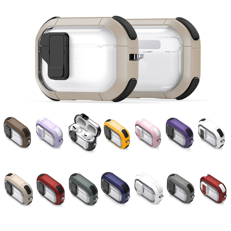 For AirPods 3 DUX DUCIS PECN Series Split Two-color Transparent Earphone Case with Hook(Black) - For AirPods 3 by DUX DUCIS | Online Shopping South Africa | PMC Jewellery | Buy Now Pay Later Mobicred