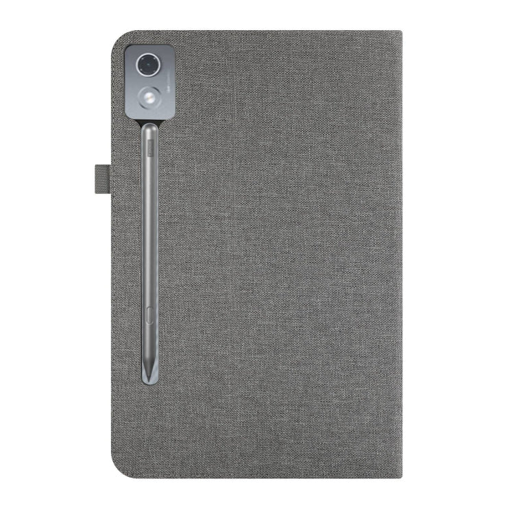 For Lenovo Tab P12 12.7 2025 Fabric Leather Tablet Case(Grey) - Lenovo by PMC TechLife | Online Shopping South Africa | PMC TechLife | Buy Now Pay Later Mobicred