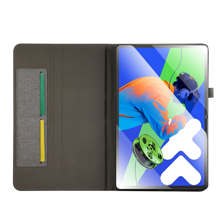 For Lenovo Tab P12 12.7 2025 Fabric Leather Tablet Case(Grey) - Lenovo by PMC TechLife | Online Shopping South Africa | PMC TechLife | Buy Now Pay Later Mobicred