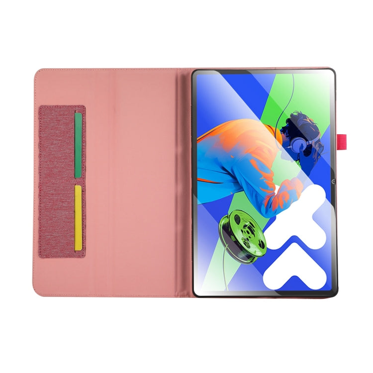 For Lenovo Tab P12 12.7 2025 Fabric Leather Tablet Case(Pink) - Lenovo by PMC TechLife | Online Shopping South Africa | PMC TechLife | Buy Now Pay Later Mobicred