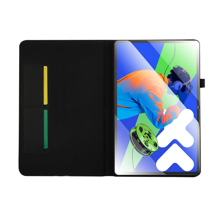 For Lenovo Tab P12 12.7 2025 Fabric Leather Tablet Case(Black) - Lenovo by PMC TechLife | Online Shopping South Africa | PMC TechLife | Buy Now Pay Later Mobicred