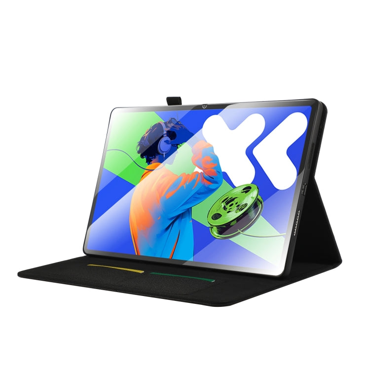 For Lenovo Tab P12 12.7 2025 Fabric Leather Tablet Case(Black) - Lenovo by PMC TechLife | Online Shopping South Africa | PMC TechLife | Buy Now Pay Later Mobicred