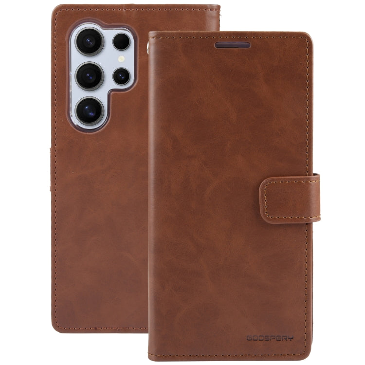 For Samsung Galaxy S24 Ultra 5G GOOSPERY BLUE MOON Crazy Horse Texture Leather Phone Case(Brown) - Galaxy S24 Ultra 5G Cases by GOOSPERY | Online Shopping South Africa | PMC Jewellery | Buy Now Pay Later Mobicred