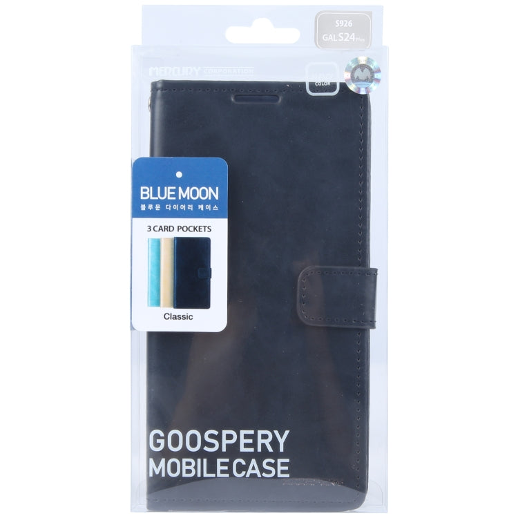 For Samsung Galaxy S24+ 5G GOOSPERY BLUE MOON Crazy Horse Texture Leather Phone Case(Dark Blue) - Galaxy S24+ 5G Cases by GOOSPERY | Online Shopping South Africa | PMC Jewellery | Buy Now Pay Later Mobicred