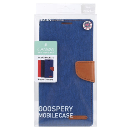 For Samsung Galaxy S24 Ultra 5G GOOSPERY CANVAS DIARY Fabric Texture Flip Leather Phone Case(Blue) - Galaxy S24 Ultra 5G Cases by GOOSPERY | Online Shopping South Africa | PMC Jewellery | Buy Now Pay Later Mobicred