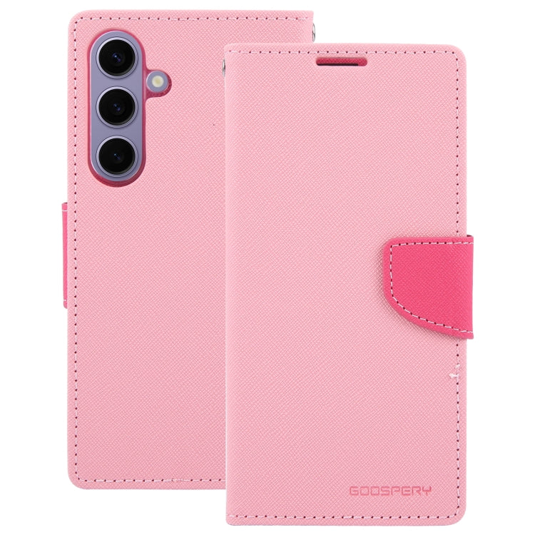 For Samsung Galaxy S24+ 5G GOOSPERY FANCY DIARY Cross Texture Leather Phone Case(Pink) - Galaxy S24+ 5G Cases by GOOSPERY | Online Shopping South Africa | PMC Jewellery | Buy Now Pay Later Mobicred