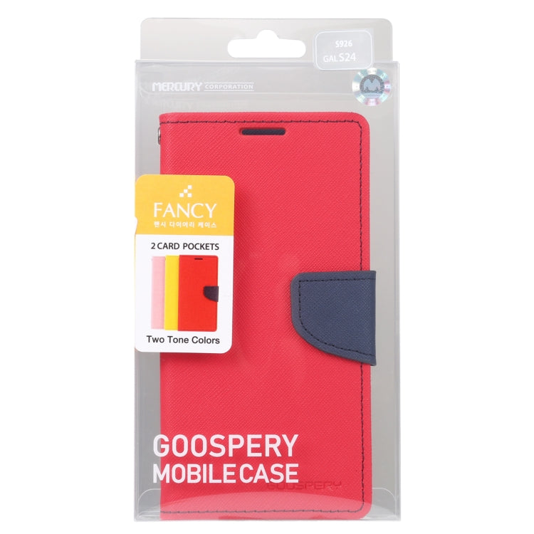 For Samsung Galaxy S24 5G GOOSPERY FANCY DIARY Cross Texture Leather Phone Case(Red) - Galaxy S24 5G Cases by GOOSPERY | Online Shopping South Africa | PMC Jewellery | Buy Now Pay Later Mobicred