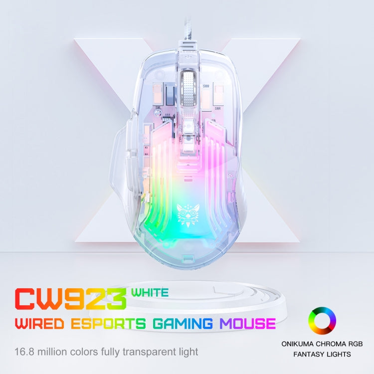 ONIKUMA CW923 RGB Lighting Wired Mouse(Transparent) - Wired Mice by ONIKUMA | Online Shopping South Africa | PMC Jewellery | Buy Now Pay Later Mobicred