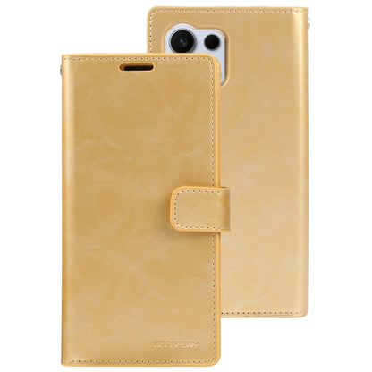 For Samsung Galaxy S24 Ultra 5G GOOSPERY MANSOOR DIARY 9 Card Slots Leather Phone Case(Gold) - Galaxy S24 Ultra 5G Cases by GOOSPERY | Online Shopping South Africa | PMC Jewellery | Buy Now Pay Later Mobicred