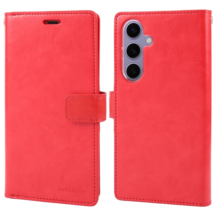 For Samsung Galaxy S24+ 5G GOOSPERY MANSOOR DIARY 9 Card Slots Leather Phone Case(Red) - Galaxy S24+ 5G Cases by GOOSPERY | Online Shopping South Africa | PMC Jewellery | Buy Now Pay Later Mobicred