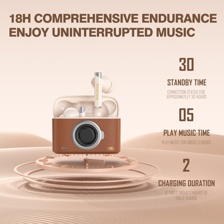 ONIKUMA T18 Bluetooth 5.3 Wireless Earphone(Brown) - Bluetooth Earphone by ONIKUMA | Online Shopping South Africa | PMC Jewellery | Buy Now Pay Later Mobicred