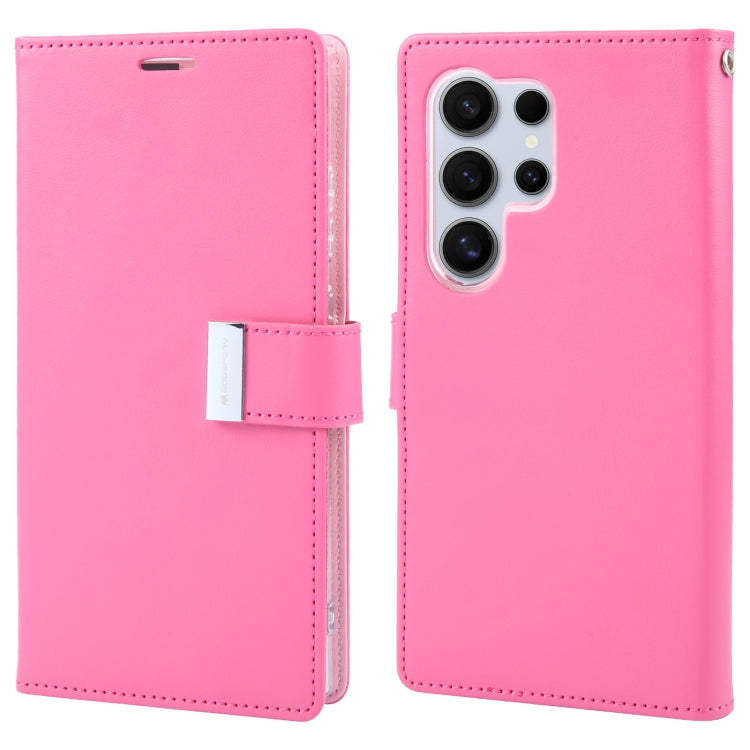 For Samsung Galaxy S24 Ultra 5G GOOSPERY RICH DIARY Crazy Horse Texture Leather Phone Case(Rose Red) - Galaxy S24 Ultra 5G Cases by GOOSPERY | Online Shopping South Africa | PMC Jewellery | Buy Now Pay Later Mobicred