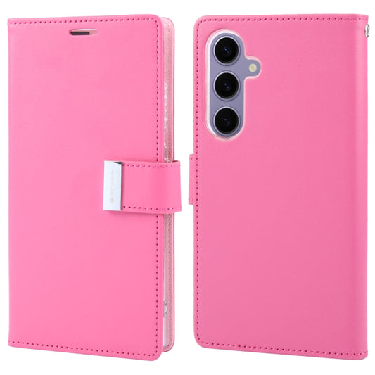 For Samsung Galaxy S24+ 5G GOOSPERY RICH DIARY Crazy Horse Texture Leather Phone Case(Rose Red) - Galaxy S24+ 5G Cases by GOOSPERY | Online Shopping South Africa | PMC Jewellery | Buy Now Pay Later Mobicred