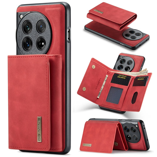 For OnePlus 12 DG.MING M1 Series 3-Fold Multi Card Wallet + Magnetic Phone Case(Red) - OnePlus Cases by DG.MING | Online Shopping South Africa | PMC Jewellery | Buy Now Pay Later Mobicred