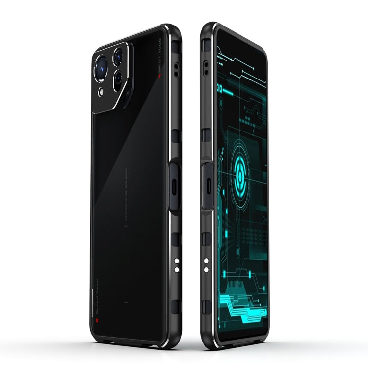 For ASUS ROG Phone 8 Lens Protector + Metal Frame Phone Case(Black) - ASUS Cases by PMC TechLife | Online Shopping South Africa | PMC TechLife | Buy Now Pay Later Mobicred