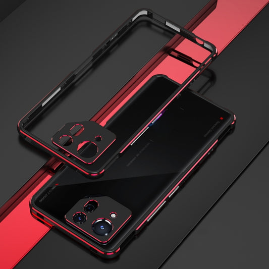 For ASUS ROG Phone 8 Lens Protector + Metal Frame Phone Case(Black Red) - ASUS Cases by PMC Jewellery | Online Shopping South Africa | PMC Jewellery | Buy Now Pay Later Mobicred