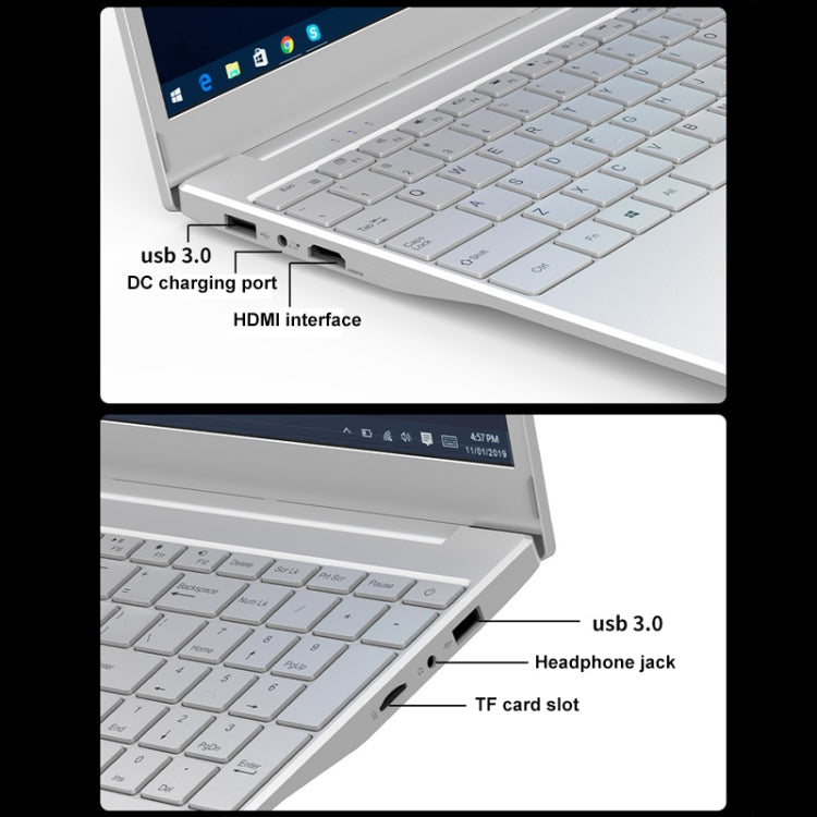 V8 15.6 inch Ultrathin Laptop, 16GB+512GB, Windows 10 Intel Jasper Lake N5095 Quad Core(Silver) - Others by PMC Jewellery | Online Shopping South Africa | PMC Jewellery