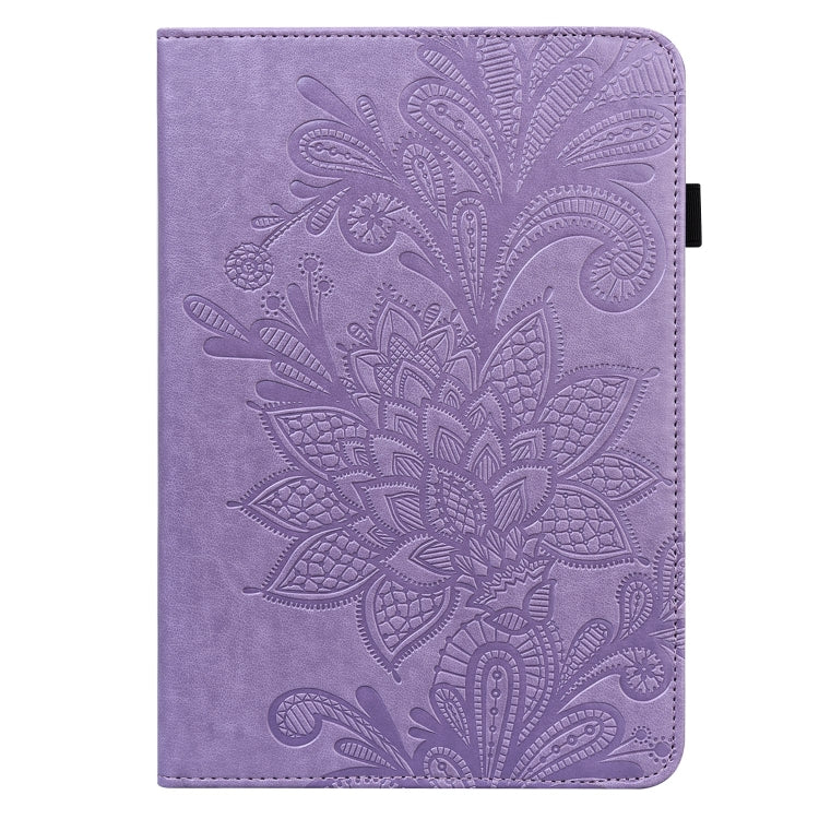 For Lenovo Tab M11 / Xiaoxin Pad 11 2024 Lace Flower Embossing Pattern Leather Tablet Case(Purple) - Lenovo by PMC Jewellery | Online Shopping South Africa | PMC Jewellery | Buy Now Pay Later Mobicred