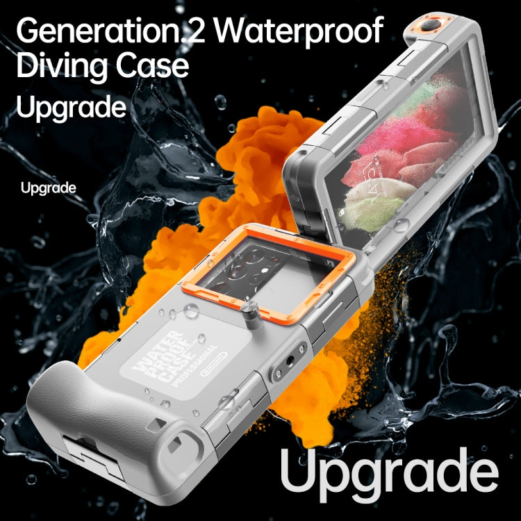 Diving Shell Gen2 Upgrade IP68 Waterproof Phone Case(Grey Orange) - free shipping - PMC TechLife - Order now!