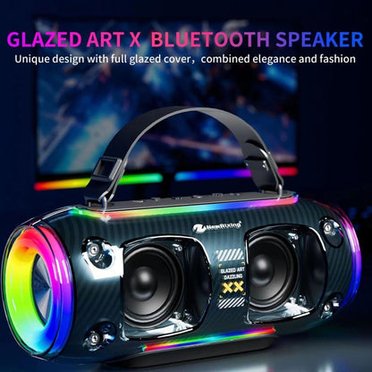 New Rixing NR8806 Portable Outdoor Wireless Bluetooth Speaker RGB Colorful Subwoofer, Style:Without Mic(Blue) - Desktop Speaker by NewRixing | Online Shopping South Africa | PMC Jewellery | Buy Now Pay Later Mobicred