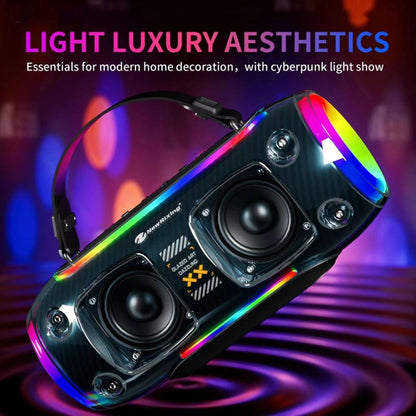 New Rixing NR8806 Portable Outdoor Wireless Bluetooth Speaker RGB Colorful Subwoofer, Style:Dual Mic(Blue) - Desktop Speaker by NewRixing | Online Shopping South Africa | PMC Jewellery | Buy Now Pay Later Mobicred