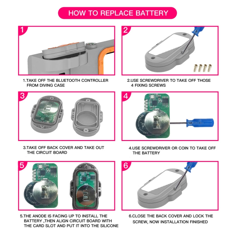 Diving Shell Gen3 Bluetooth Waterproof Phone Case(Grey Orange) - Waterproof Bag by PMC TechLife | Online Shopping South Africa | PMC TechLife | Buy Now Pay Later Mobicred