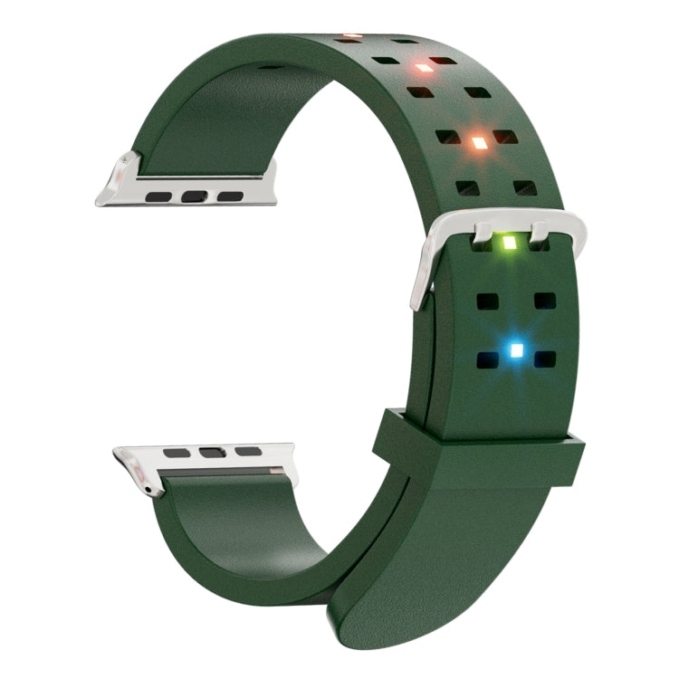 For Apple Watch Series 9 41mm Luminous Colorful Light Silicone Watch Band(Green) - Watch Bands by PMC Jewellery | Online Shopping South Africa | PMC Jewellery