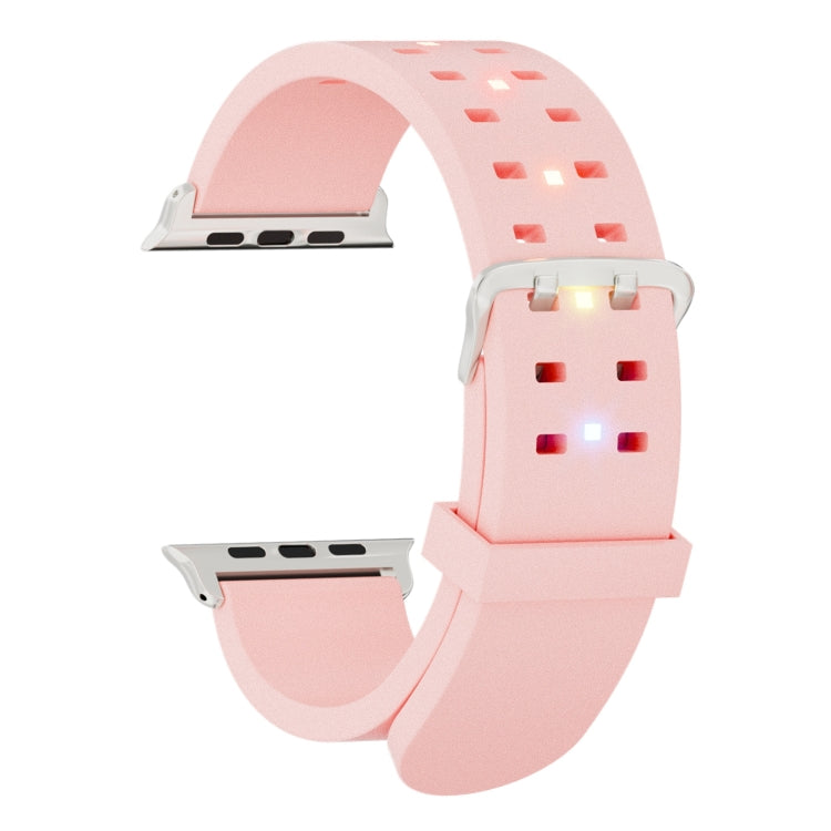 For Apple Watch Series 9 41mm Luminous Colorful Light Silicone Watch Band(Pink) - Watch Bands by PMC Jewellery | Online Shopping South Africa | PMC Jewellery