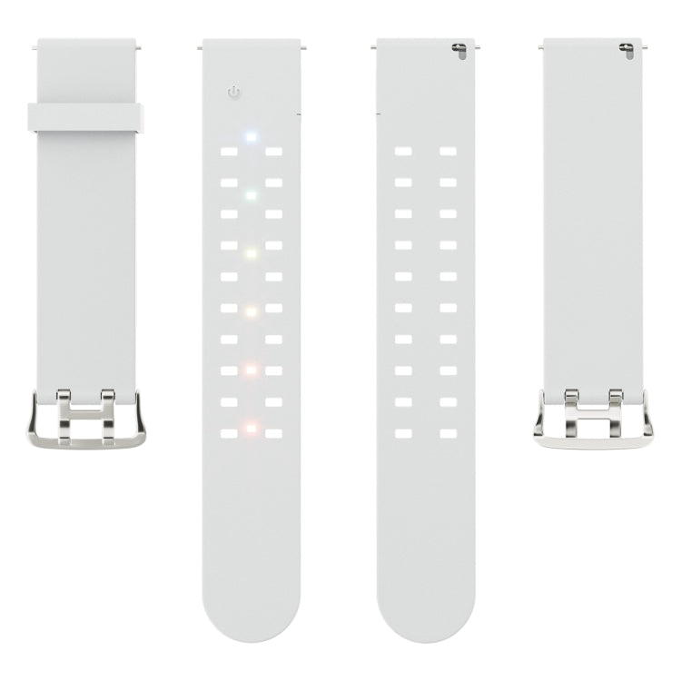 For Apple Watch Series 8 41mm Luminous Colorful Light Silicone Watch Band(Light Grey) - Watch Bands by PMC TechLife | Online Shopping South Africa | PMC TechLife