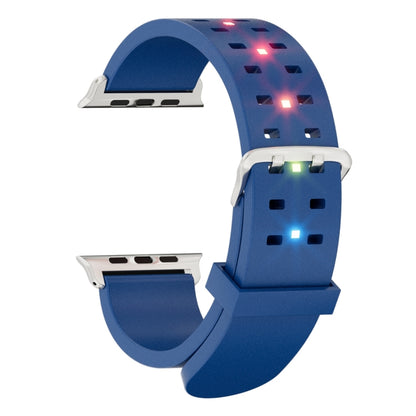 For Apple Watch SE 44mm Luminous Colorful Light Silicone Watch Band(Blue) - Watch Bands by PMC Jewellery | Online Shopping South Africa | PMC Jewellery