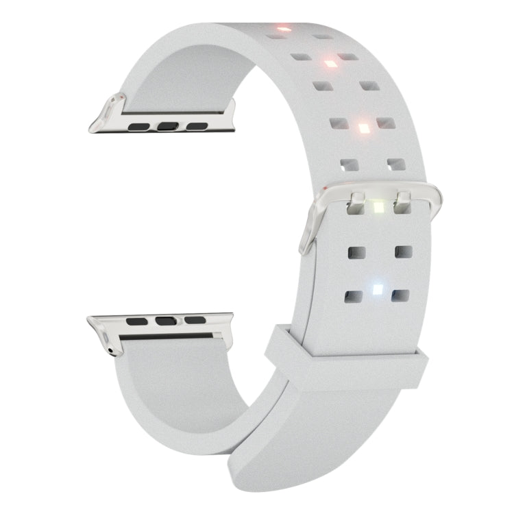 For Apple Watch Series 6 44mm Luminous Colorful Light Silicone Watch Band(Light Grey) - Watch Bands by PMC TechLife | Online Shopping South Africa | PMC TechLife