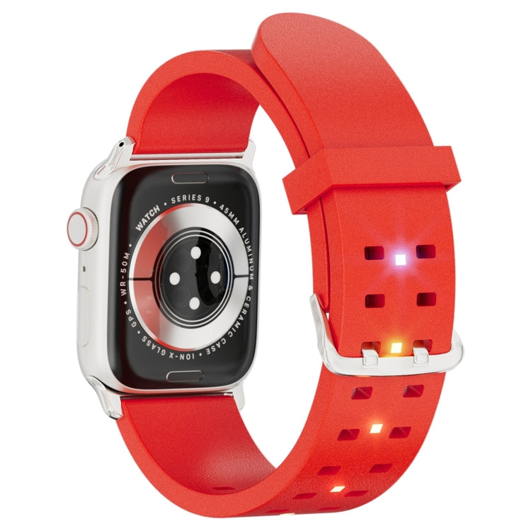 For Apple Watch Series 2 42mm Luminous Colorful Light Silicone Watch Band(Red) - Watch Bands by PMC TechLife | Online Shopping South Africa | PMC TechLife | Buy Now Pay Later Mobicred