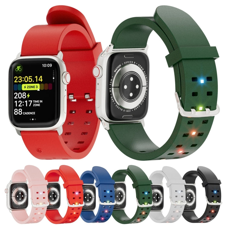 For Apple Watch Series 4 44mm Luminous Colorful Light Silicone Watch Band(Light Grey) - Watch Bands by PMC TechLife | Online Shopping South Africa | PMC TechLife
