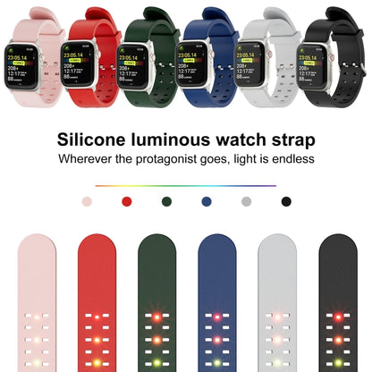 For Apple Watch Series 2 38mm Luminous Colorful Light Silicone Watch Band(Light Grey) - Watch Bands by PMC Jewellery | Online Shopping South Africa | PMC Jewellery