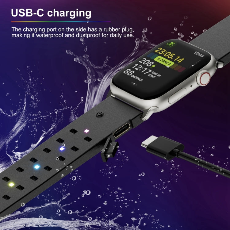 For Apple Watch Series 9 41mm Luminous Colorful Light Silicone Watch Band(Blue) - Watch Bands by PMC TechLife | Online Shopping South Africa | PMC TechLife | Buy Now Pay Later Mobicred