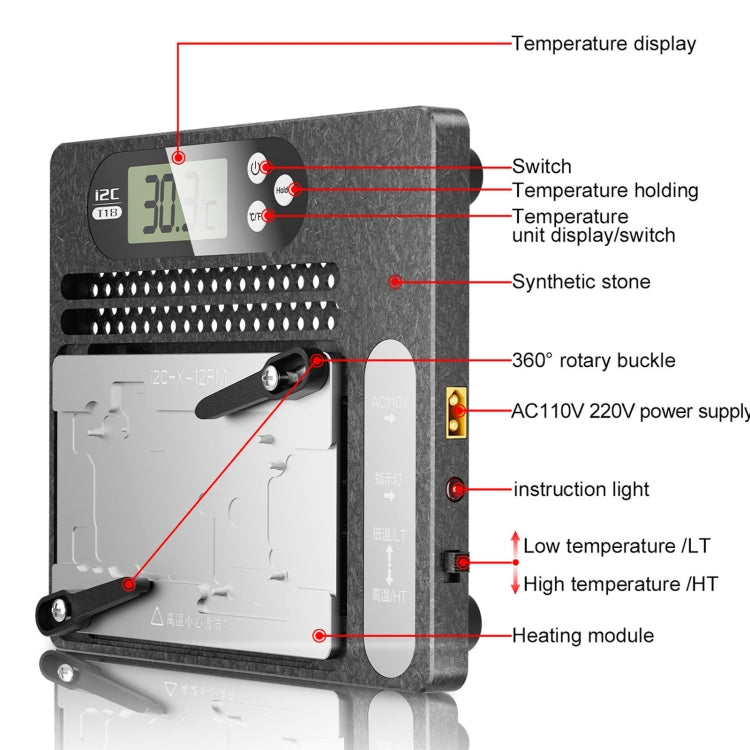 i2C T18 LCD Display PCB Motherboard Layered Desoldering Station For iPhone X-15 Pro Max with Glue Removal Module, US Plug - Repair Platform by i2C | Online Shopping South Africa | PMC Jewellery | Buy Now Pay Later Mobicred