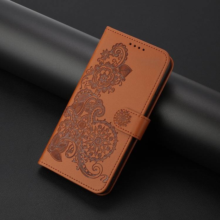 For Tecno Spark Go 2024 Datura Flower Embossed Flip Leather Phone Case(Brown) - Tecno Cases by PMC Jewellery | Online Shopping South Africa | PMC Jewellery | Buy Now Pay Later Mobicred