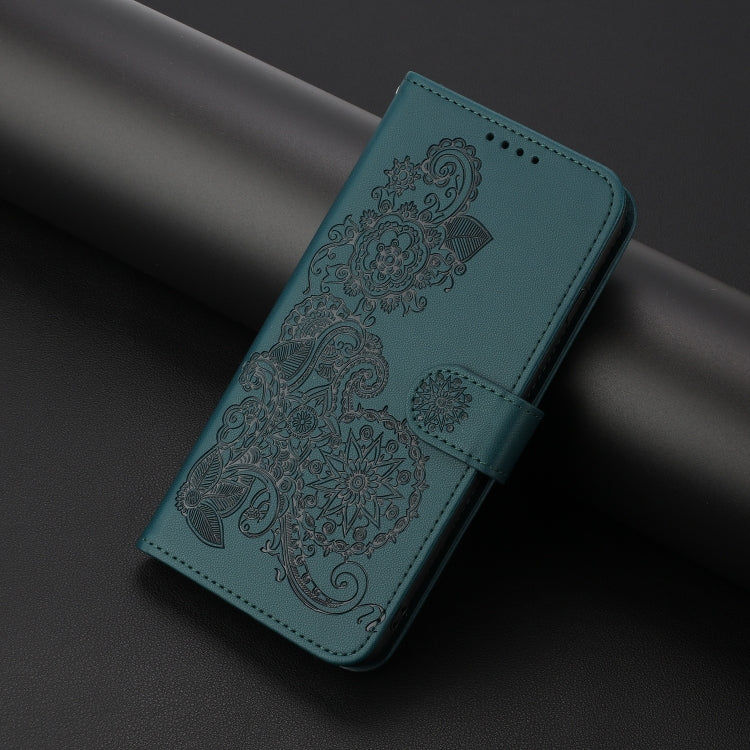 For Tecno Spark Go 2024 Datura Flower Embossed Flip Leather Phone Case(Dark Green) - Tecno Cases by PMC Jewellery | Online Shopping South Africa | PMC Jewellery | Buy Now Pay Later Mobicred